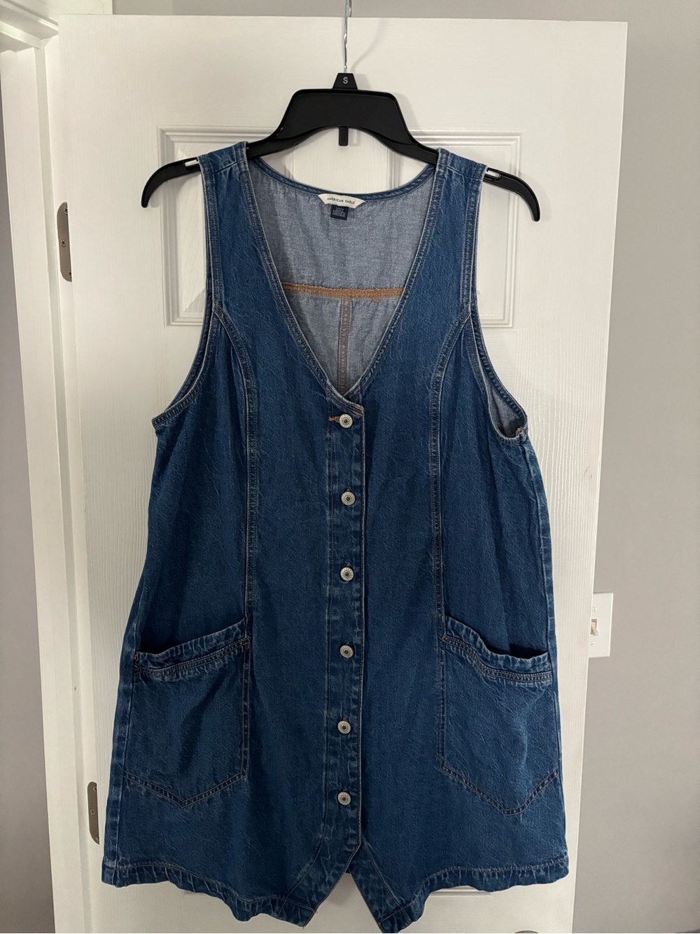 NWOT American Eagle Outfitters Denim Blue Button-Front Dress - Size L